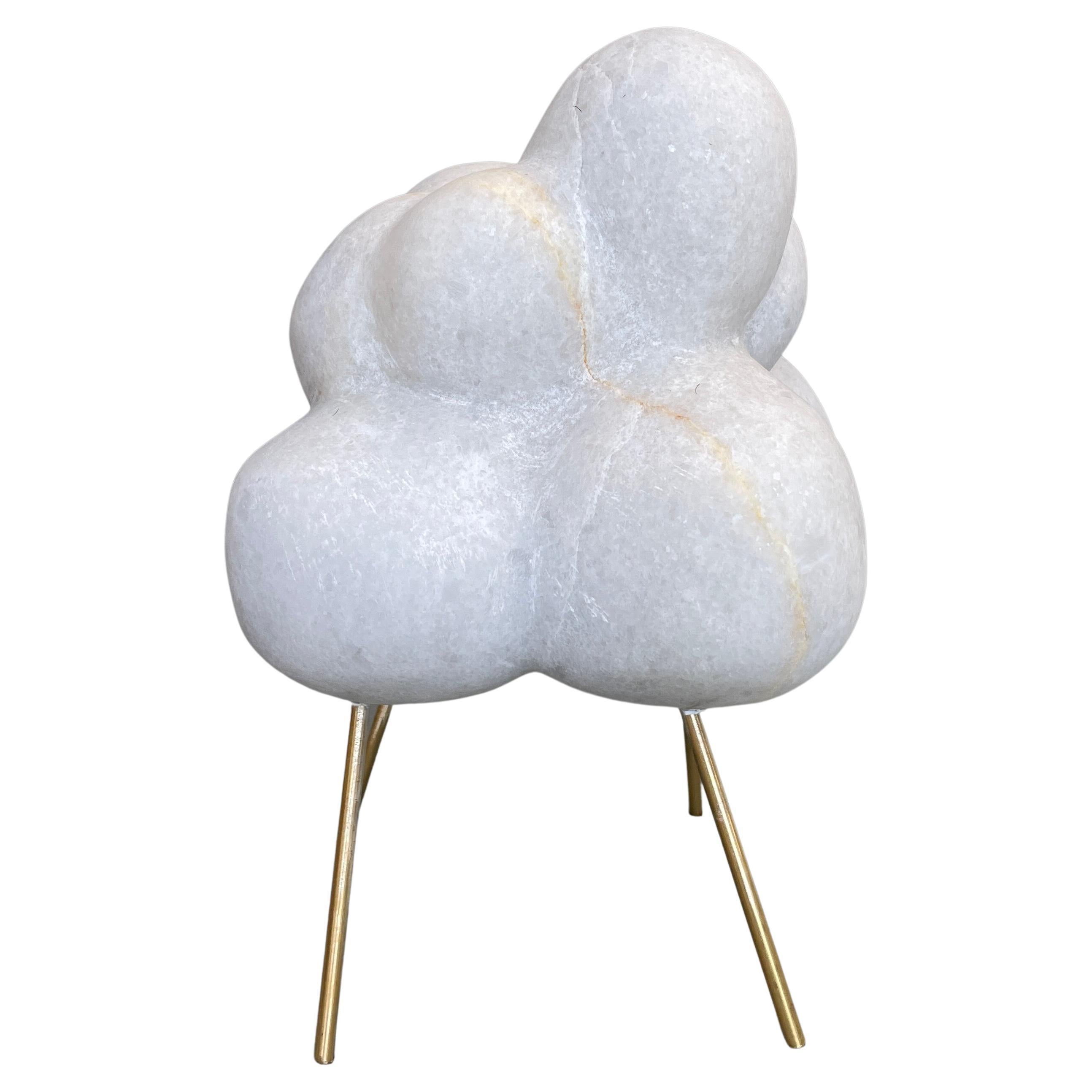 Cloud with Bronze Sticks Marble Sculpture by Tom Von Kaenel For Sale
