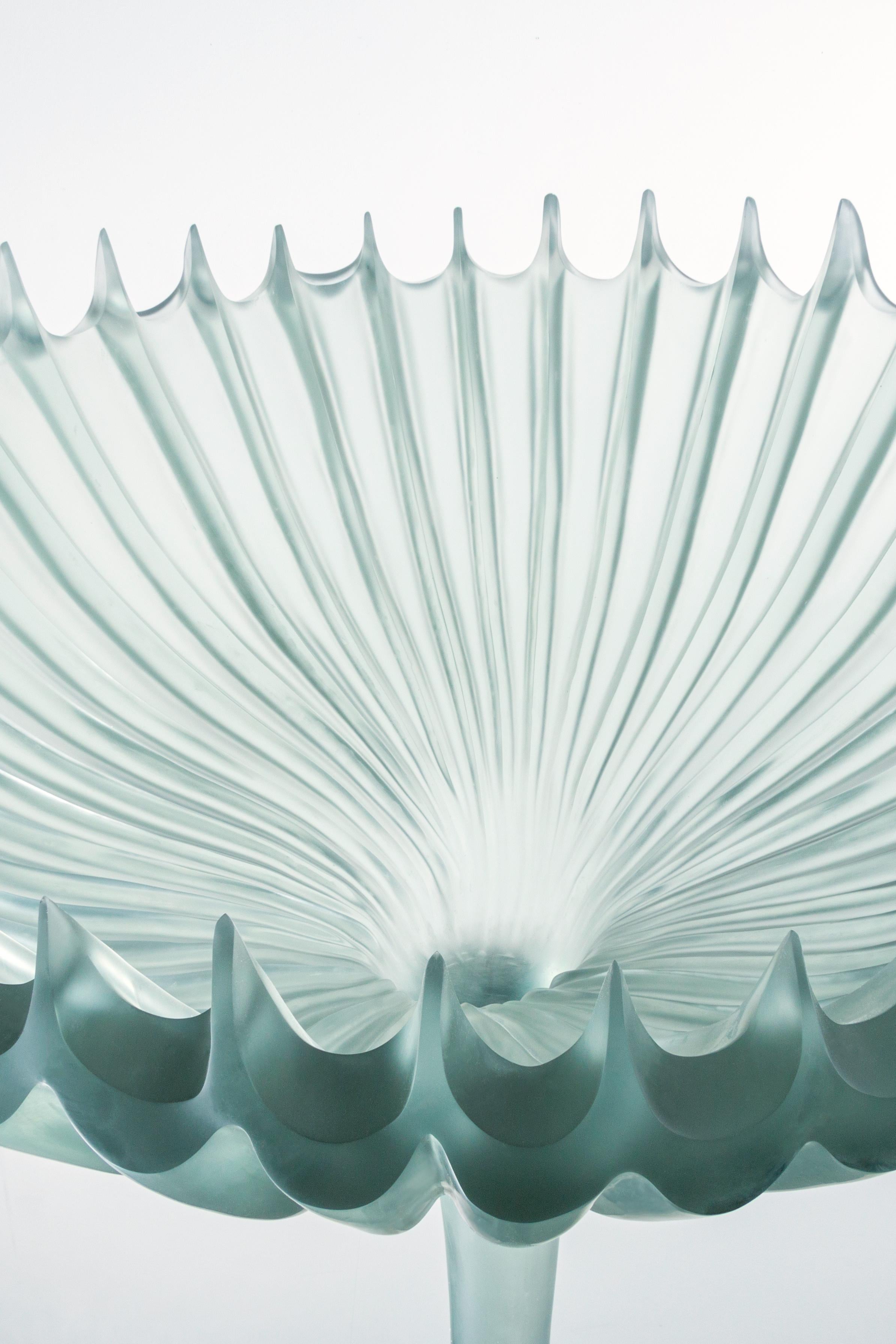 Cloudbusting Large Modern Abstract Sculpture in Blue Cast Resin by Karen Atta In New Condition For Sale In New York, NY