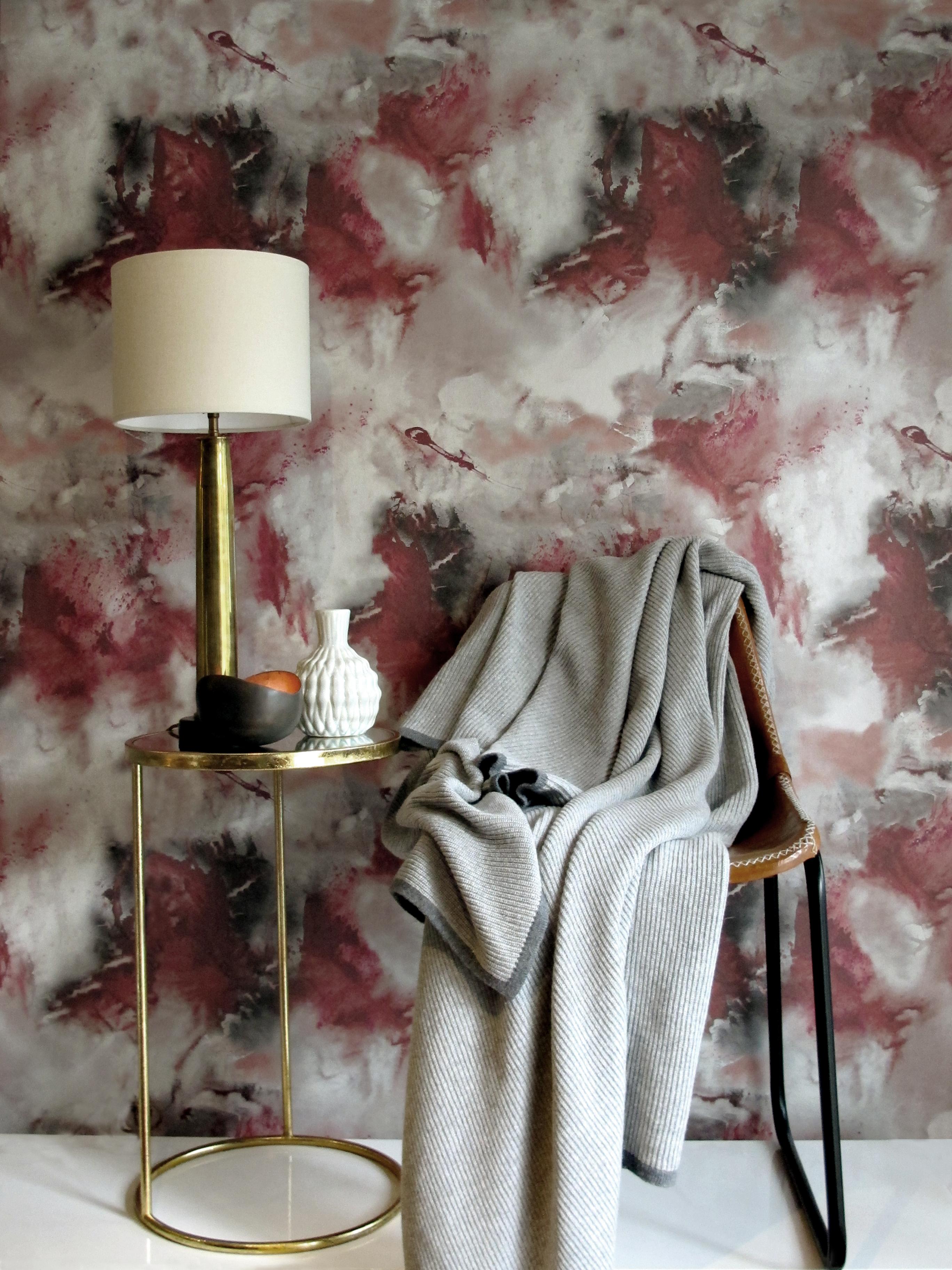 The sublime, 21st century Cloudbusting wallpaper introduces harmonious moods into your interior with a beautiful aesthetic of clouds forming over a metallic backdrop. Delivered in a swirling mist of grey, peach, blue and marsala, this alluring mica