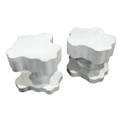 Cloudform Set of Side Tables in White by Bert Furnari Powder-Coated Aluminum