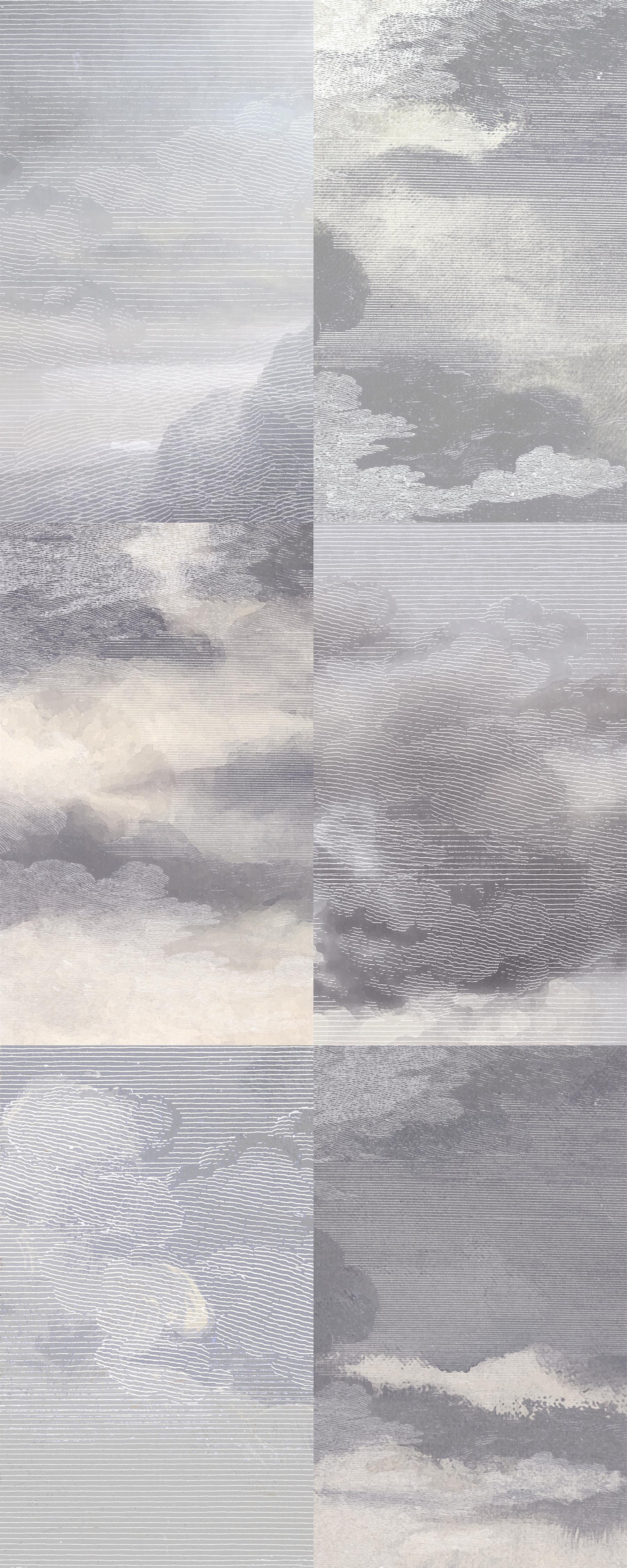 British Clouds in Blue Sky Wallpaper: Dutch Sky Dusk Violet For Sale