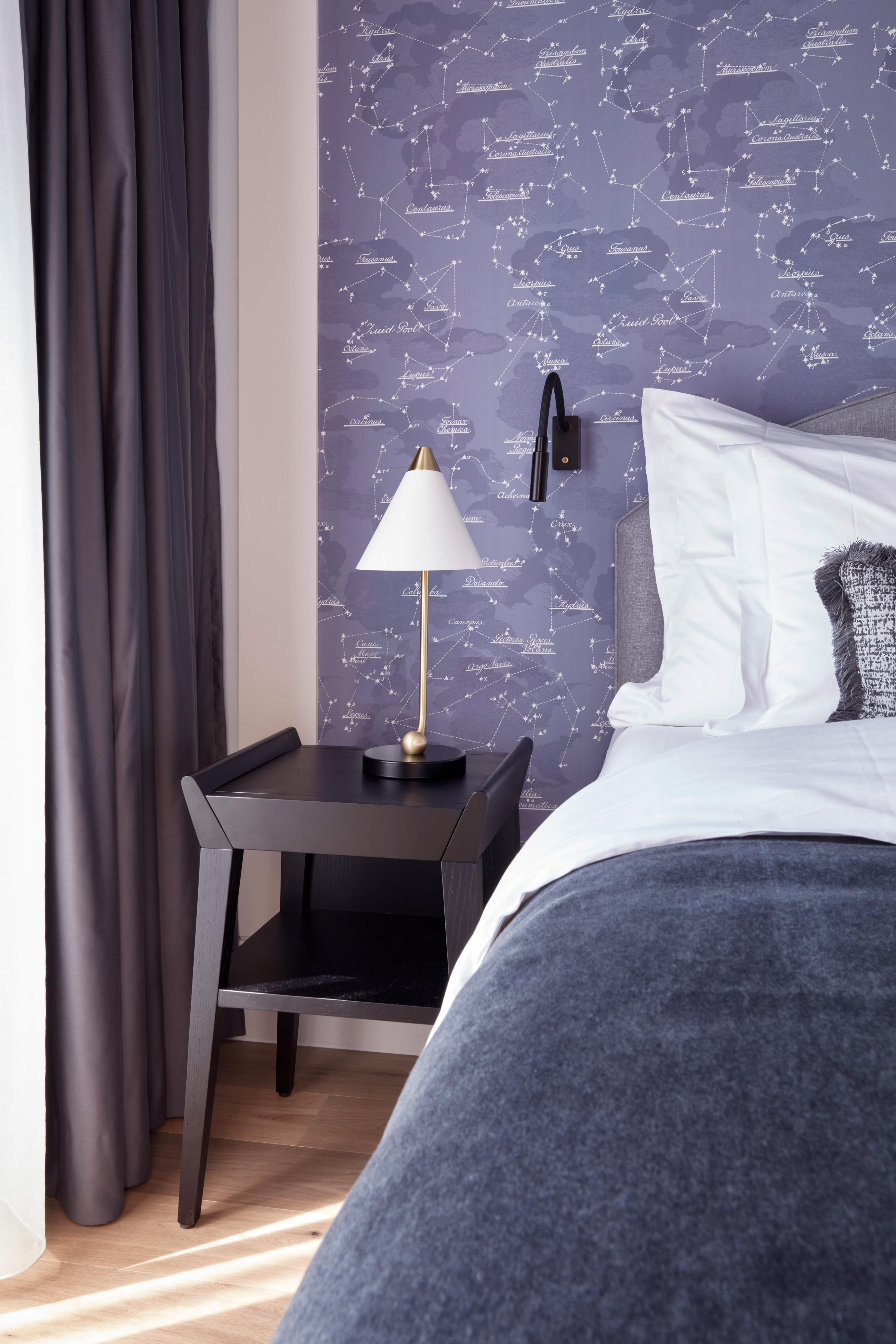 Dutch Colonial Clouds in Starry Sky Wallpaper: Night Sky Lavender For Sale