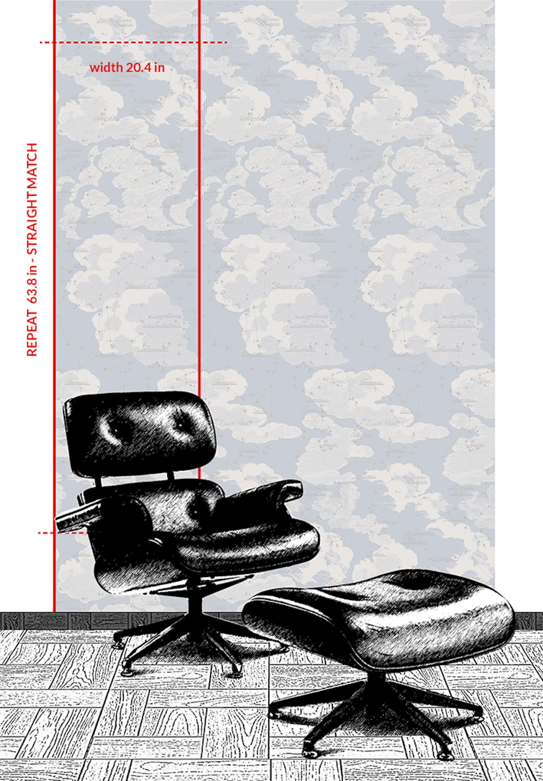 Clouds in Starry Sky Wallpaper: Night Sky Lavender In New Condition For Sale In AMSTERDAM, NH