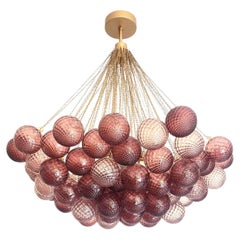Clouds of Balloton Spheres Chandelier in Purple Glass