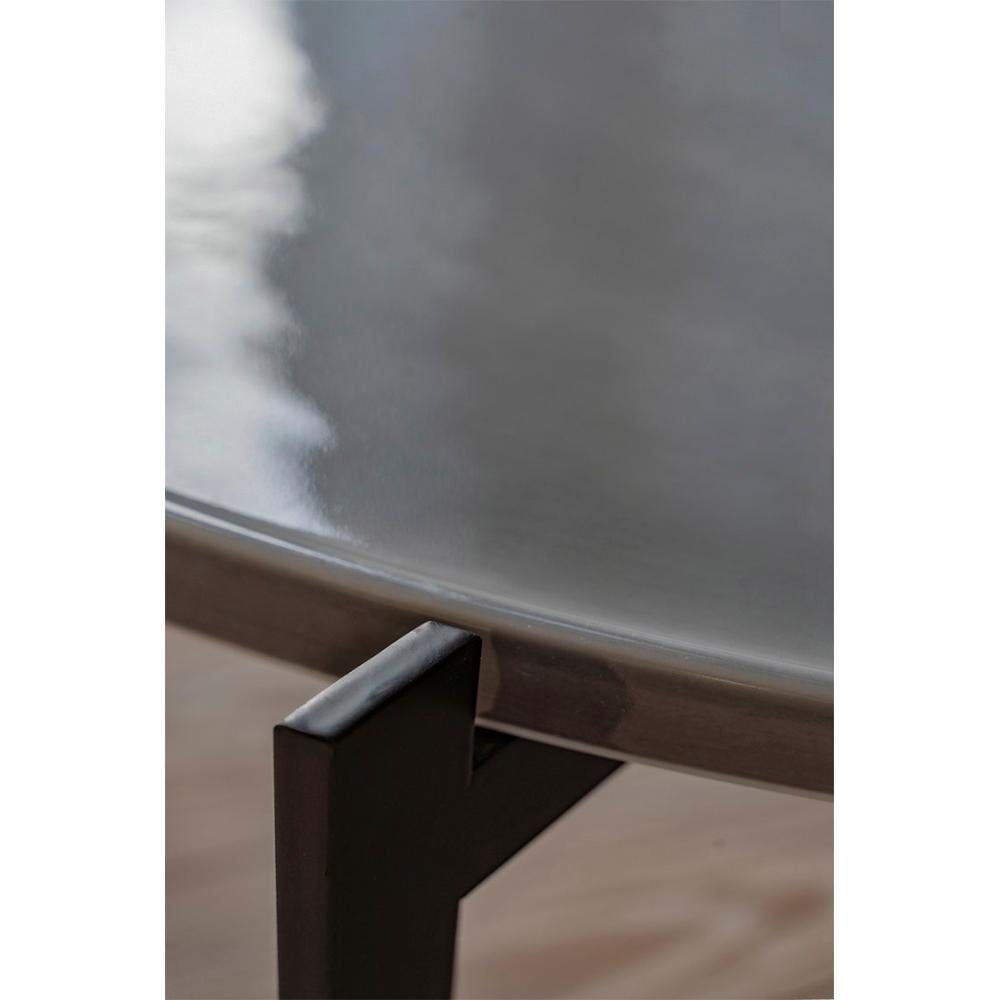 Post-Modern Cloudy Grey Porcelain Deck Table by OxDenmarq For Sale