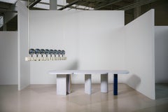 Cloudy Nocturne Dining Table Made Out of Solid Ash Wood and Marble