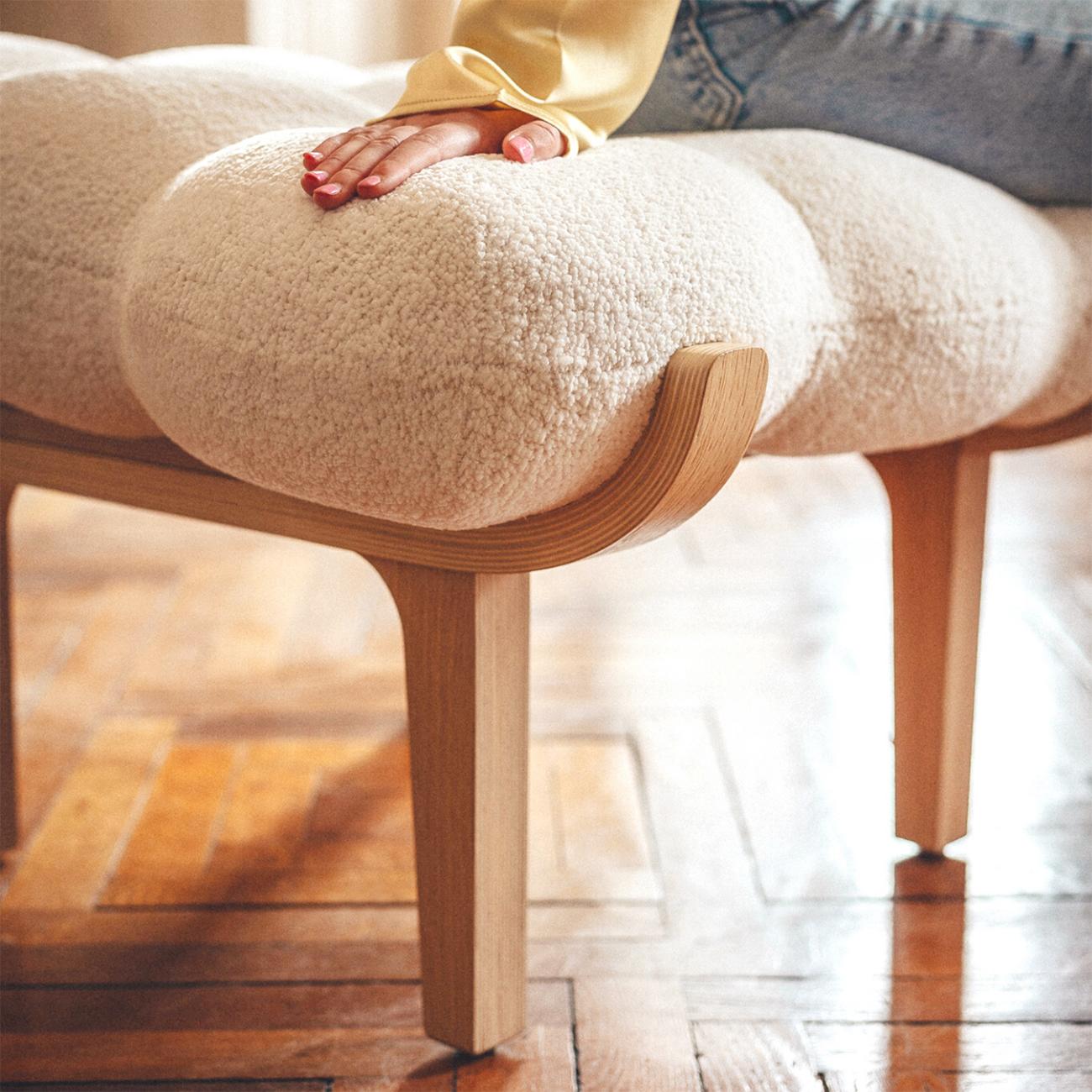 Hand-Crafted Cloudy Stool For Sale