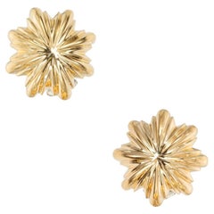 Clous Vollrah Yellow Gold Domed Star Clip Post Earrings