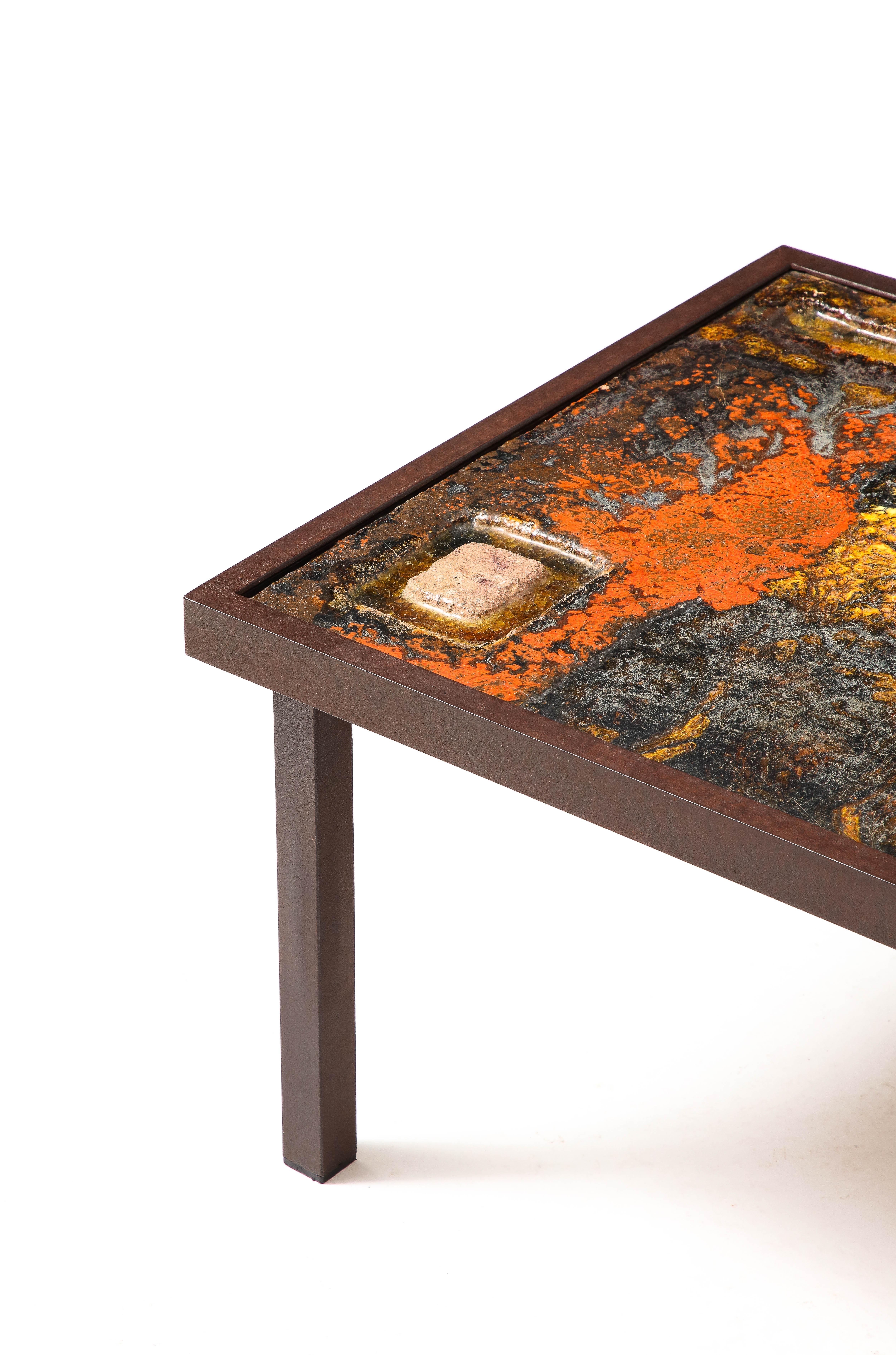 Cloutiers Freres Lava Tiles Coffee Table, France 1960s For Sale 6