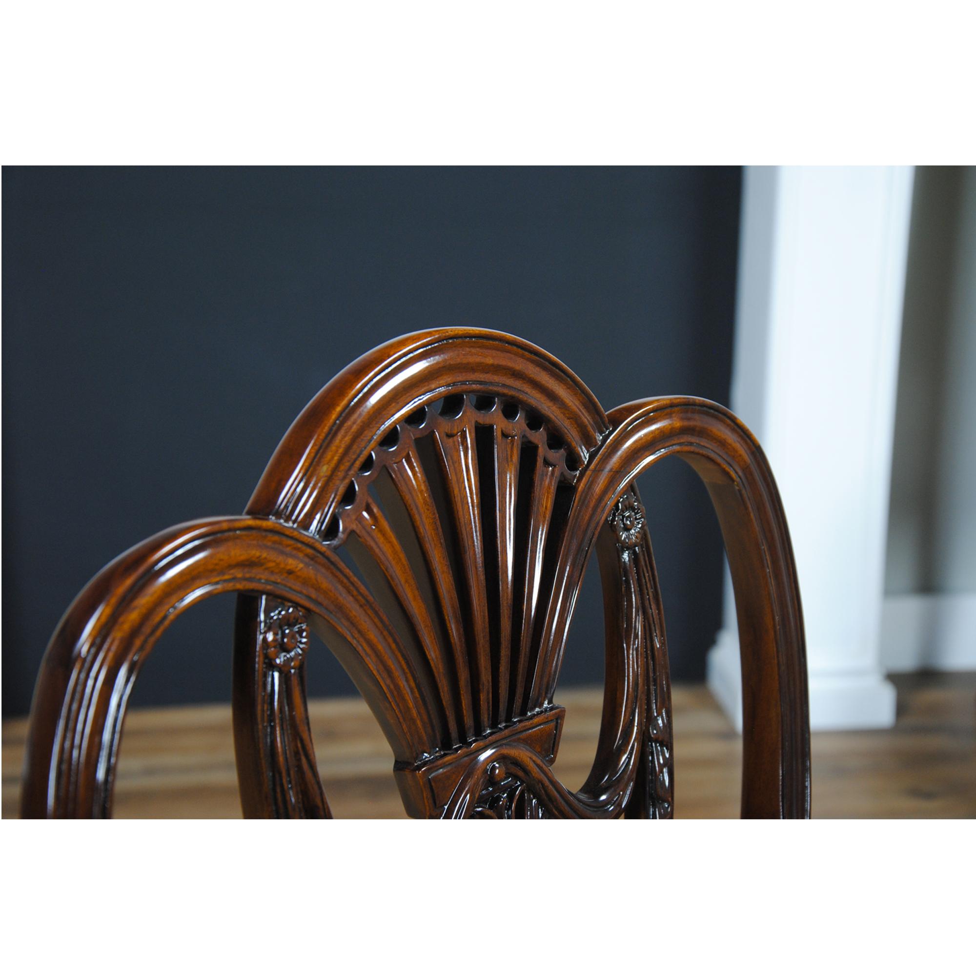 Hand-Carved Clover Back Dining Chairs, Set of 10 For Sale