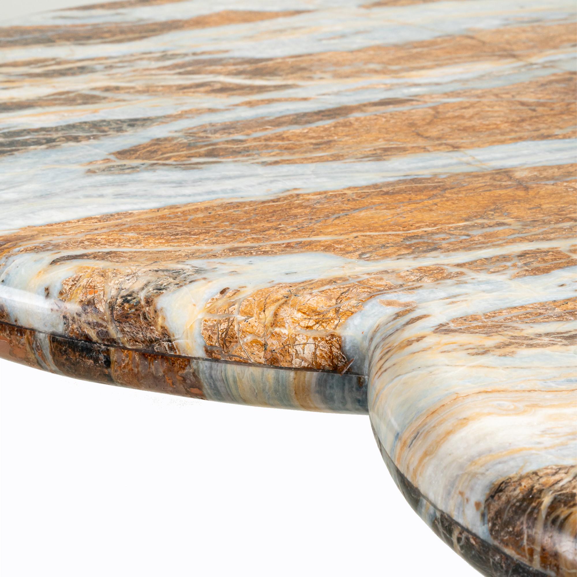 Post-Modern Clover Blue Jeans Solid Marble Bar Table For Sale