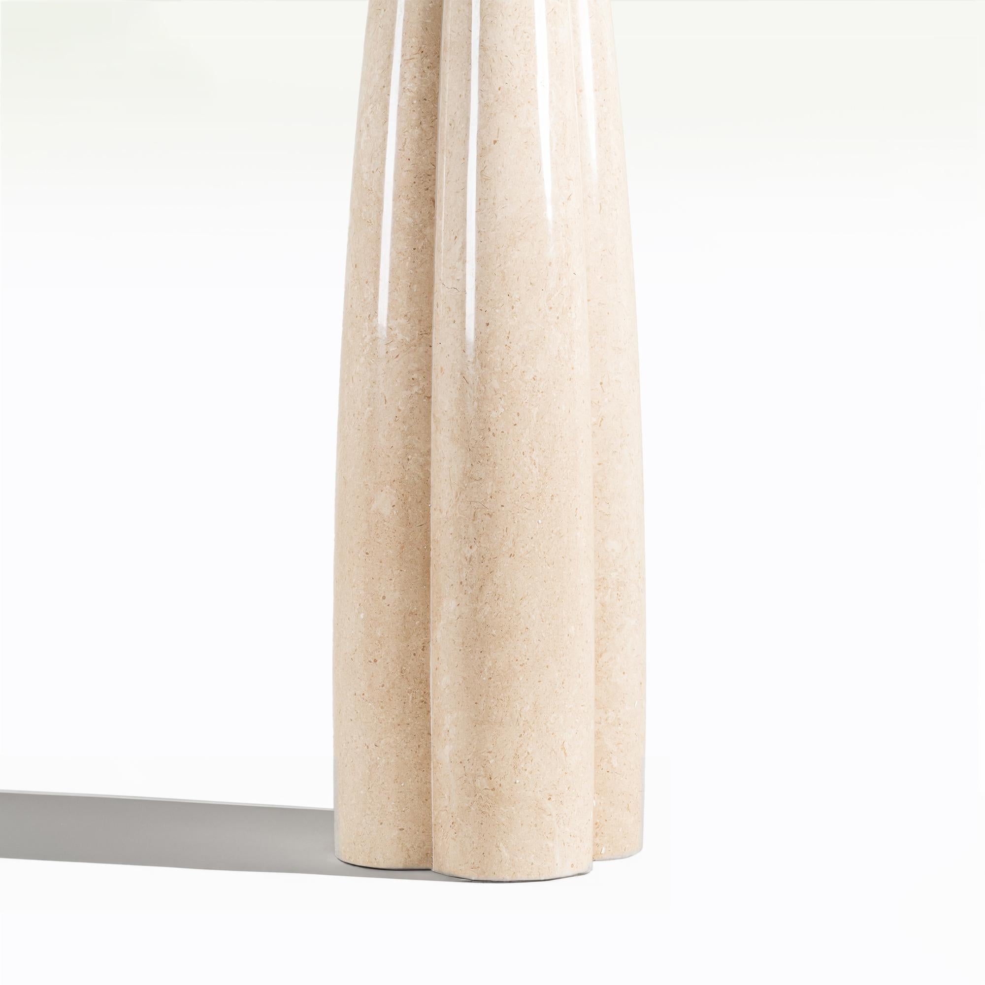 Indonesian Clover Blue Jeans Solid Marble Bar Table For Sale