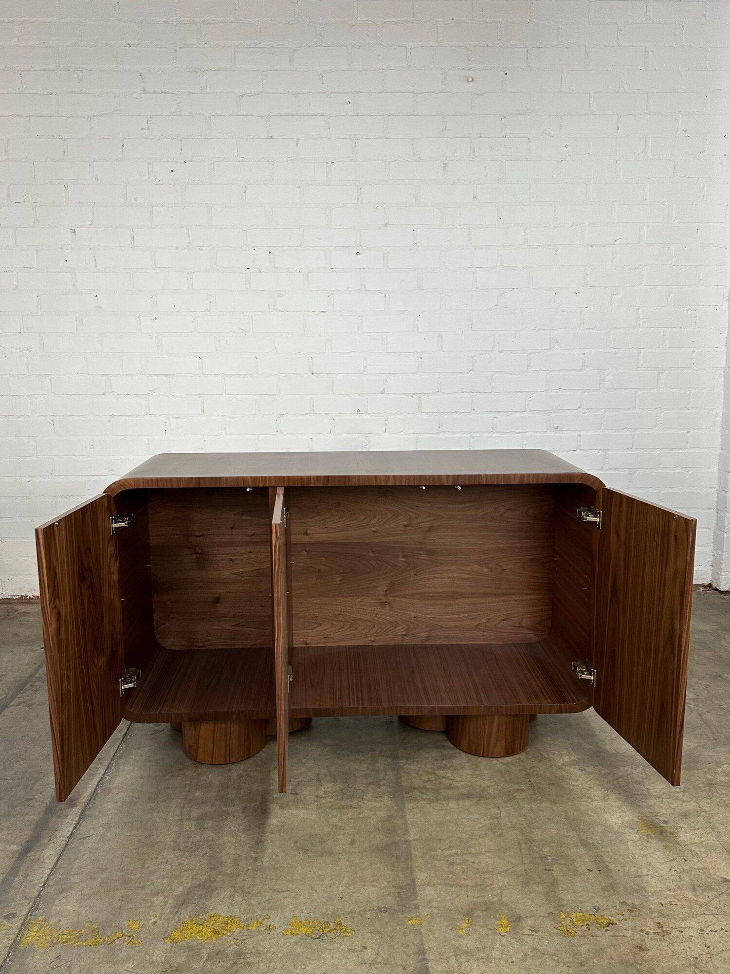 Clover Credenza in Natural Walnut In New Condition For Sale In Los Angeles, CA
