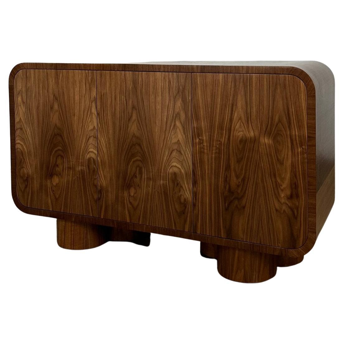 Clover Credenza in Natural Walnut For Sale