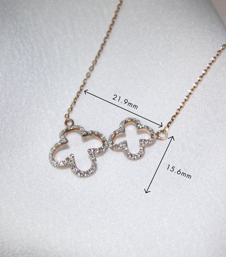 Clover Diamond Pendant in 18k Rose Gold for Timeless Elegance For Sale ...