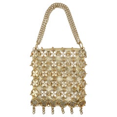 Vintage Clover Disk Chain Mail Gold Handbag, 1960's