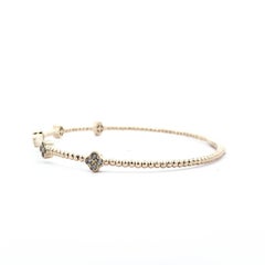 Clover Flex Diamond Bangle 14k Yellow Gold 6.5"