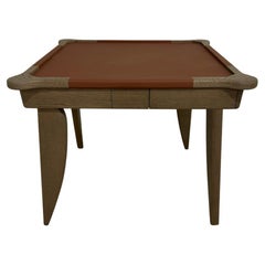 Tavolo da mahjong Clover in vera pelle e legno di frassino di André Fu Living