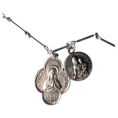Chaîne collier pendentif Virgo ovale médaillon Miraculous Medal