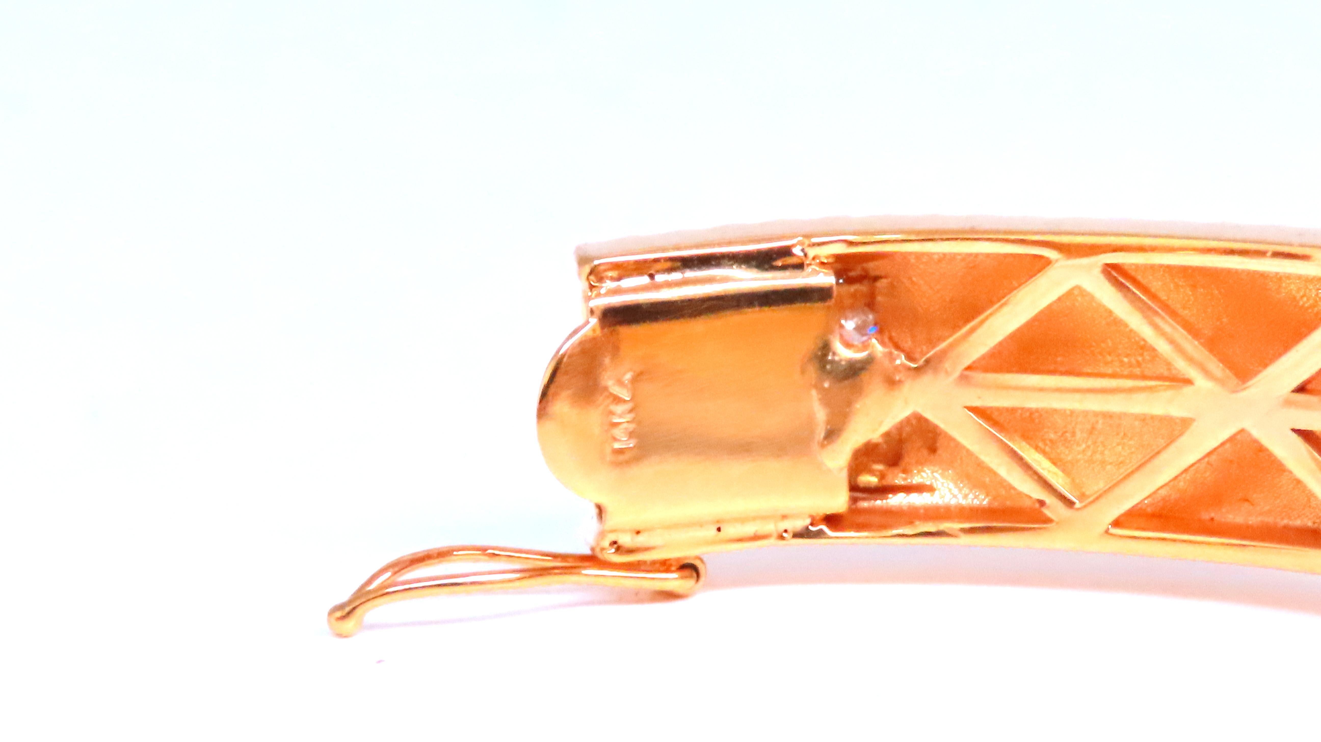 Armreif mit Kleeblatt mit natürlichen Diamanten 14kt 95547 (Brillantschliff) im Angebot