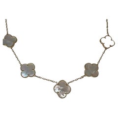 Kleeblatt-Halskette 14KT Gold 17" Kette