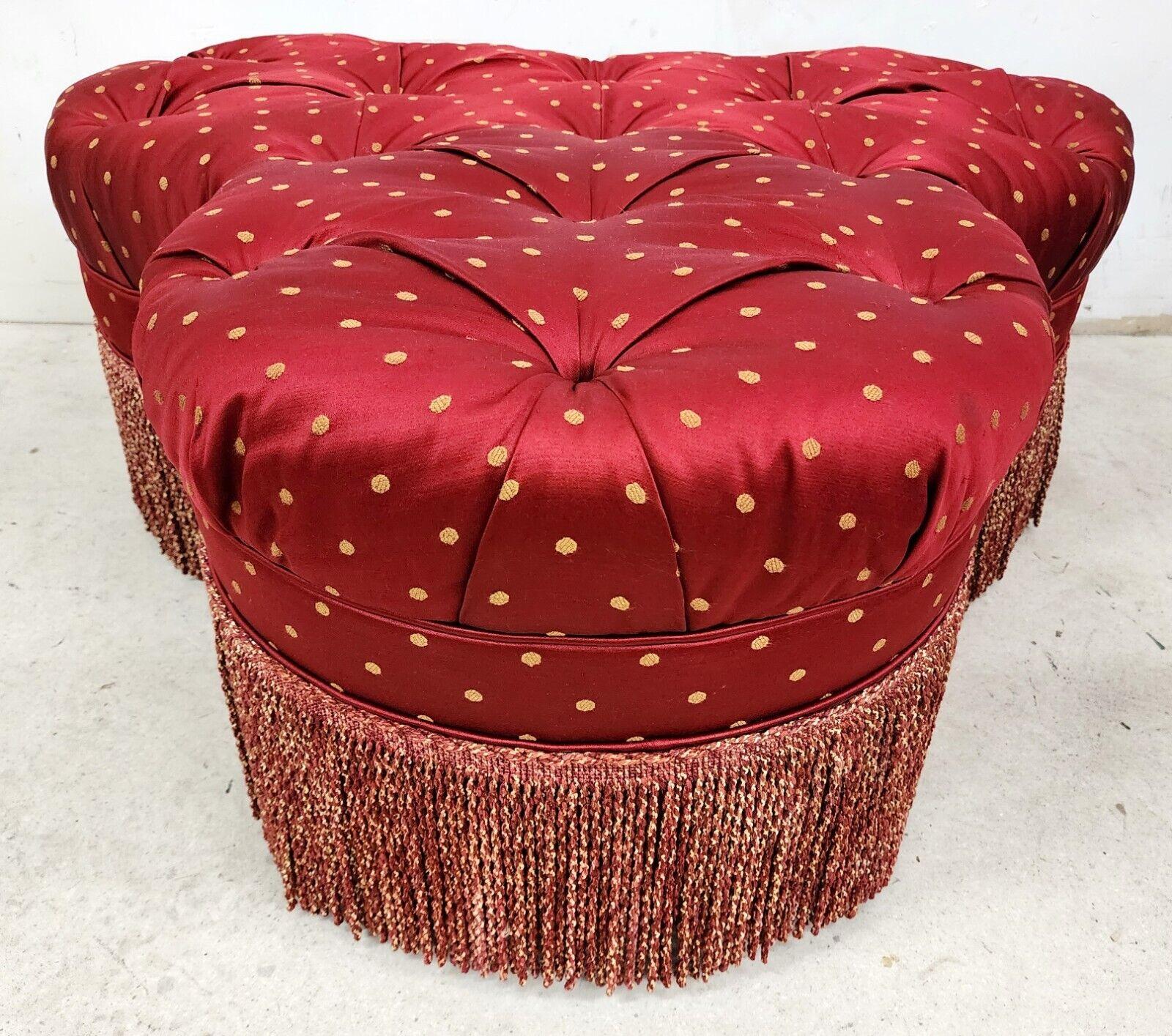 Clover Ottoman Pouf Tufted Hollywood Regency  For Sale 5