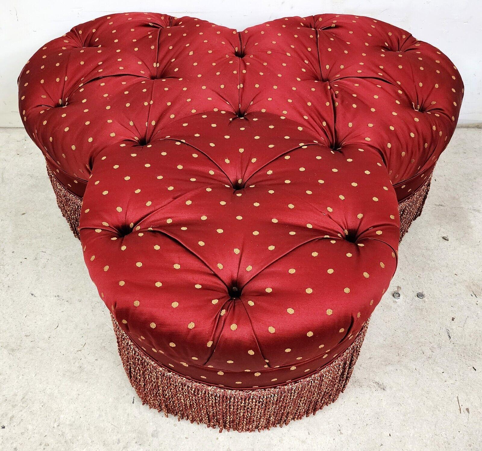 For FULL item description click on CONTINUE READING at the bottom of this page.
For a shipping quote, please send us your zip code.

Offering One Of Our Recent Palm Beach Estate Fine Furniture Acquisitions Of A 
Clover Ottoman Pouf Tufted