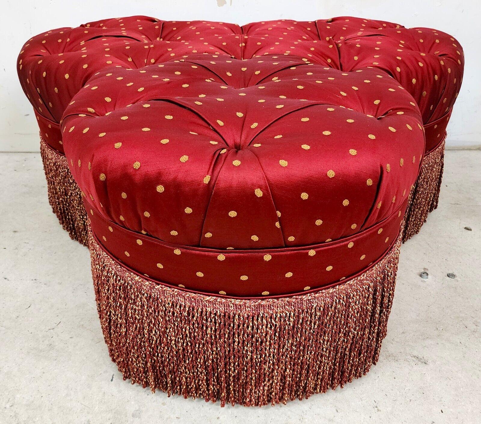 Clover Ottoman Pouf Tufted Hollywood Regency  For Sale 2