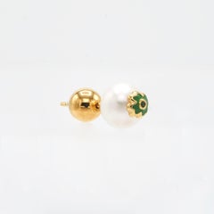Clover Pearl Enamel Ear Studs