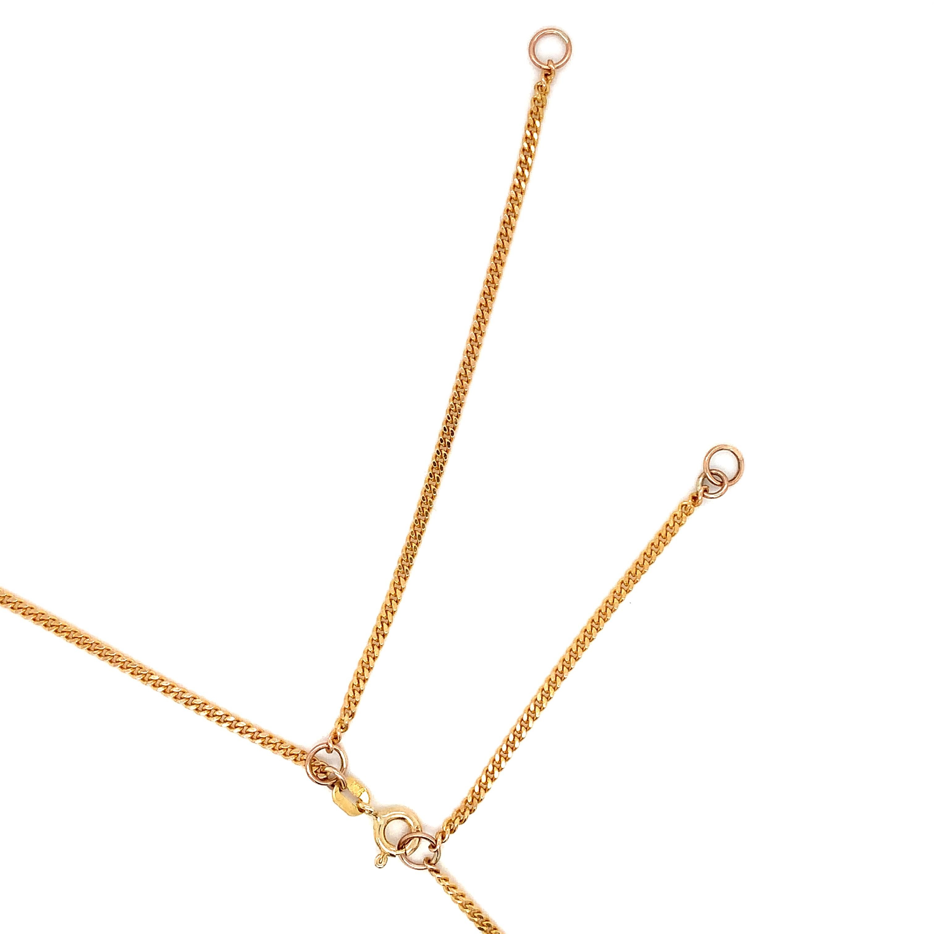 Collier chaîne art déco en forme de trèfle en or jaune 9 carats en vente 4