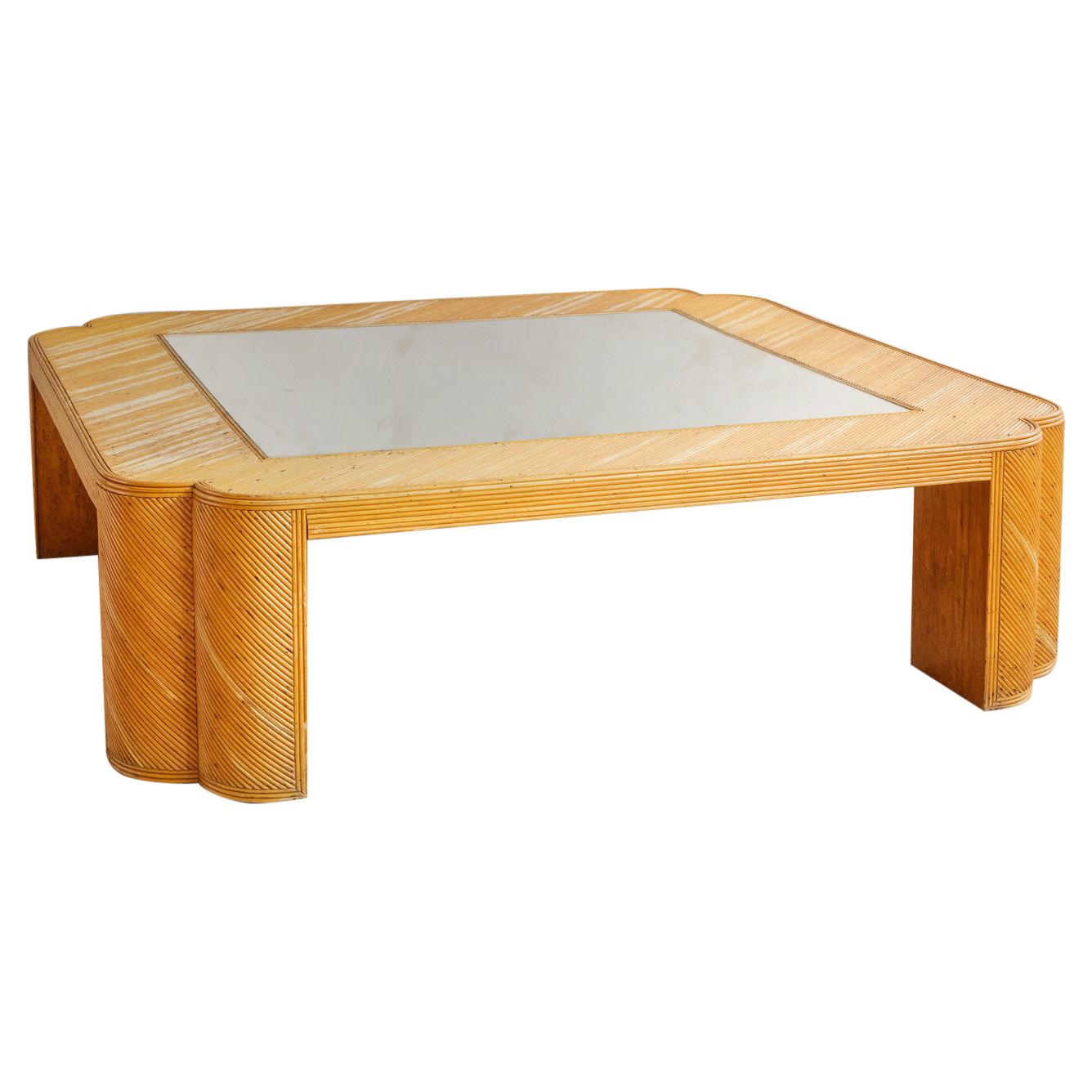 GLAMOROUS CLOVER LEAF SHAPED COFFEE TABLE WITH TRAVETINE TOP at 1stDibs