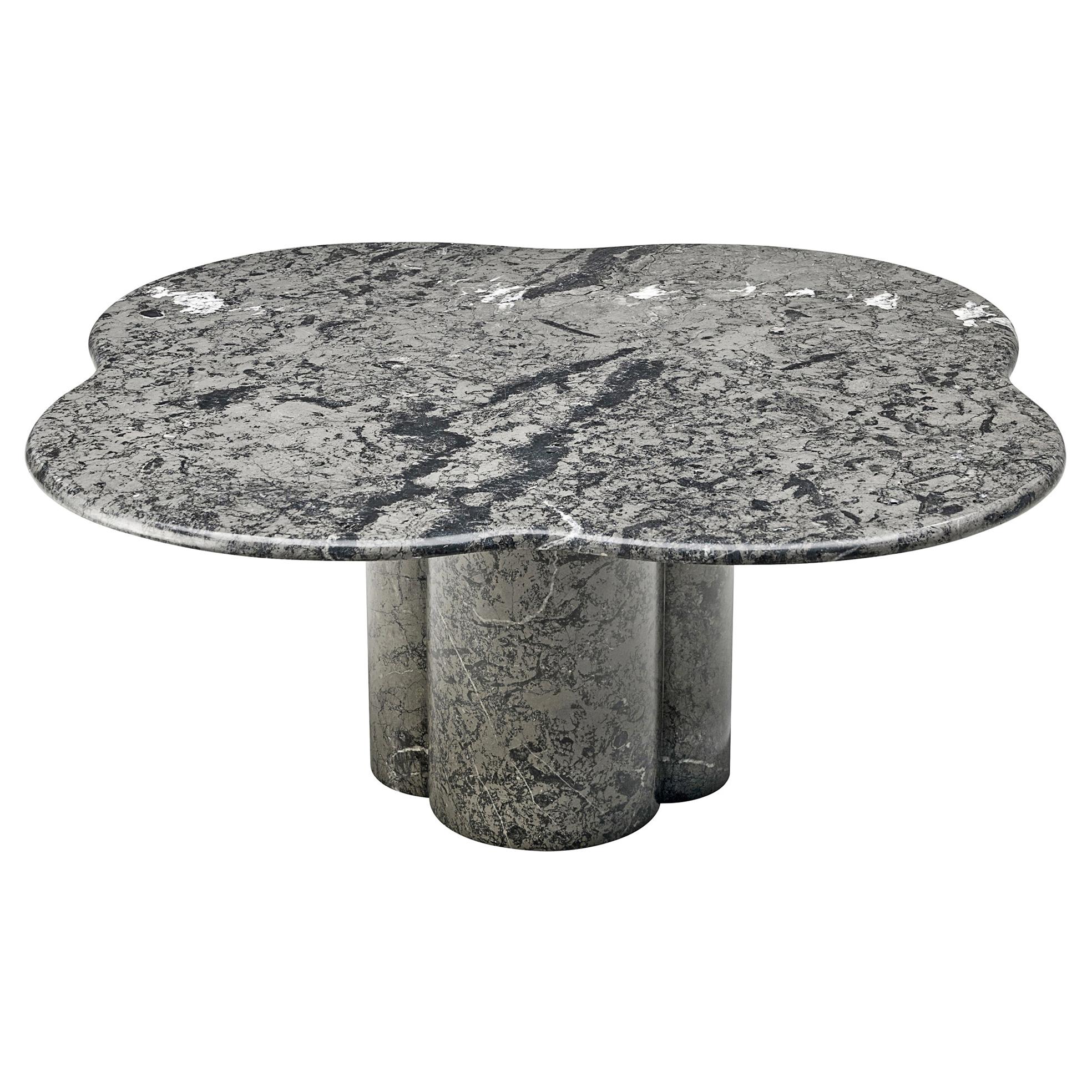 Clover Shaped Coffee Table in Red Marble For Sale at 1stDibs