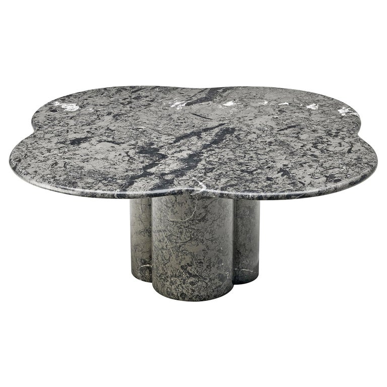 Clover Shaped Coffee Table in Grey Marble For Sale at 1stDibs grey