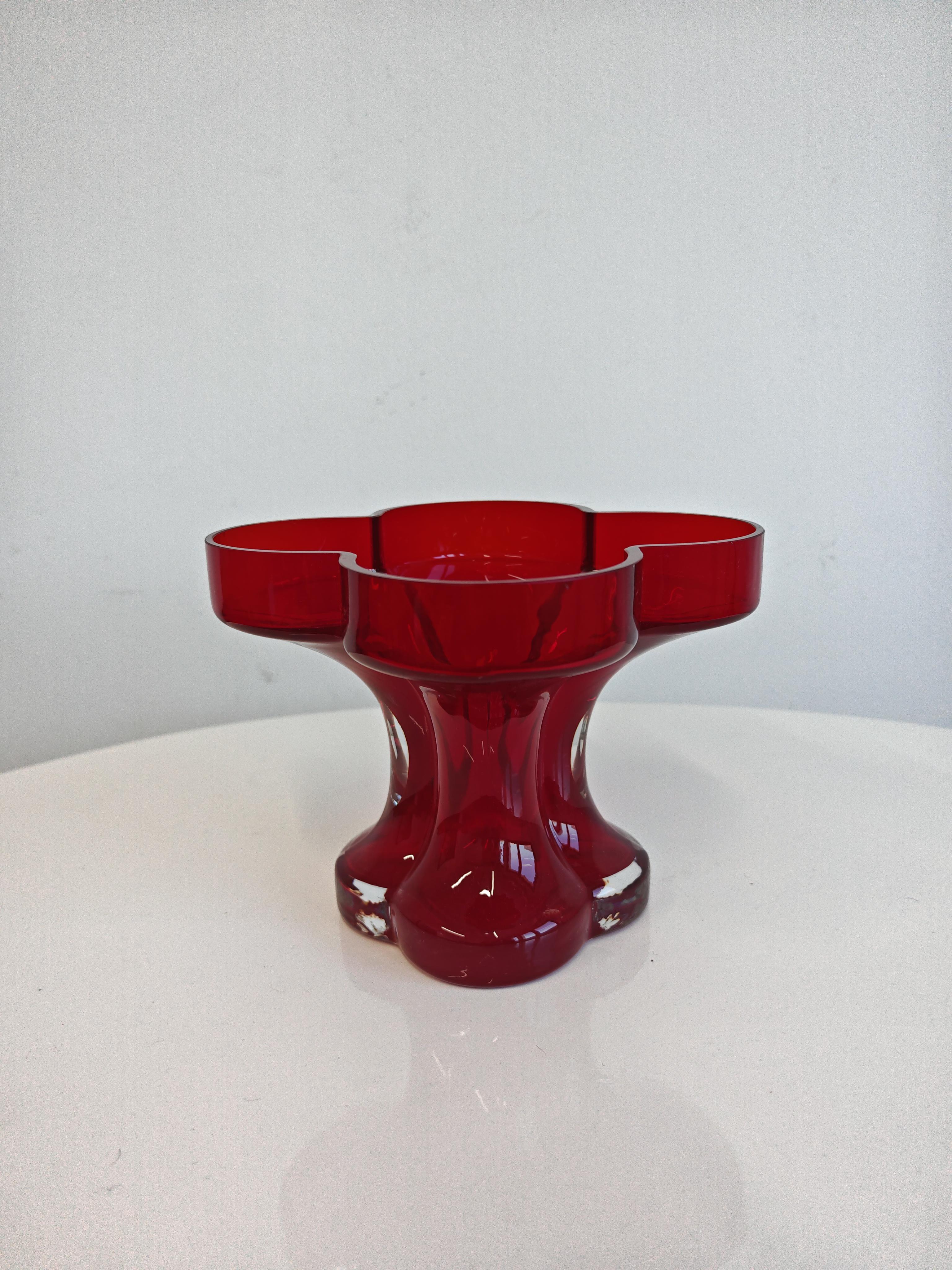 Vaso Onnenlehti a forma di trifoglio per Riihimäen Lasi di Helena Tynell in vendita 1