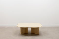 Clover Top Travertine Coffee Table, 70s, Italy