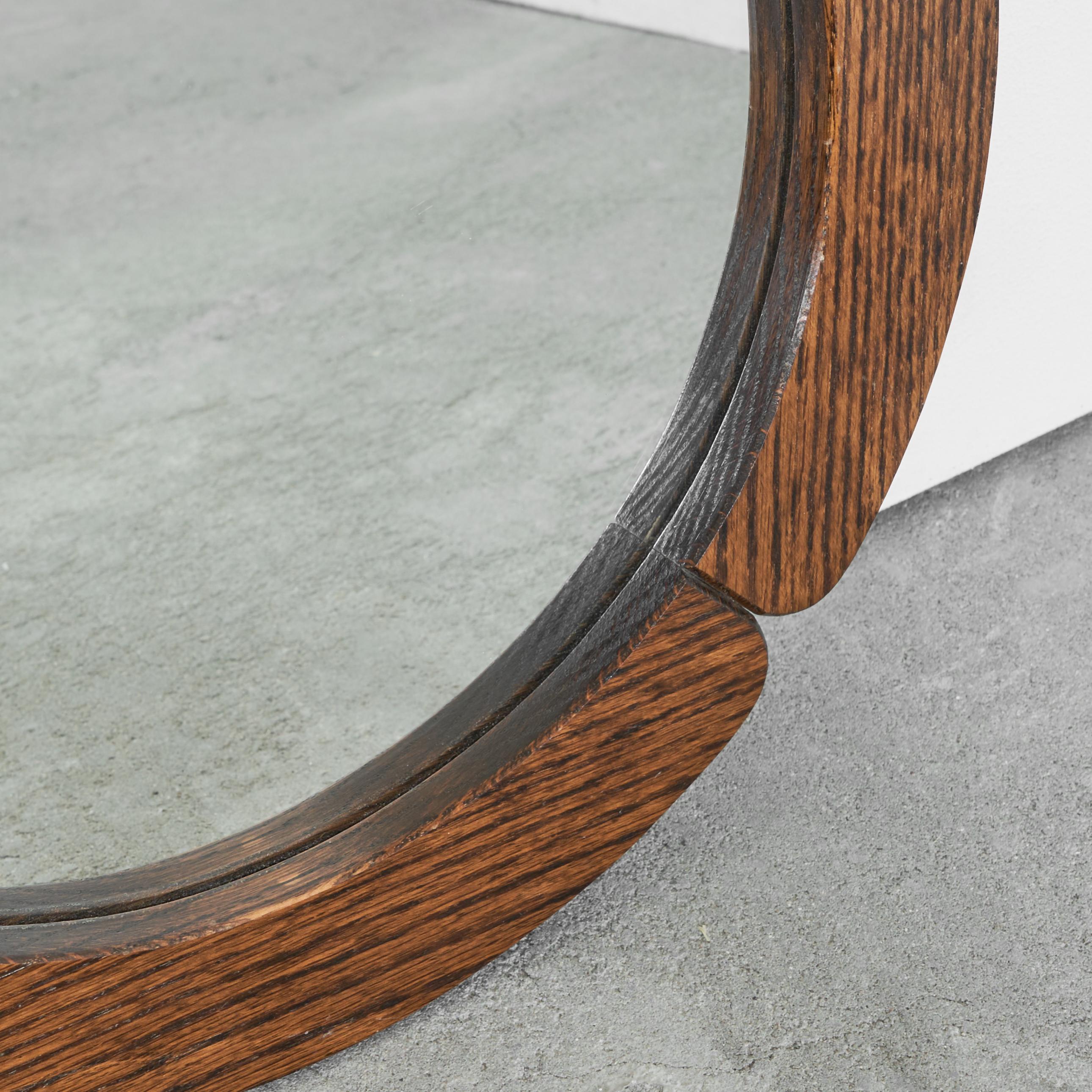 Specchio 'Cloverleaf' in Oak massiccio anni '70 In condizioni buone in vendita a Meer, VAN
