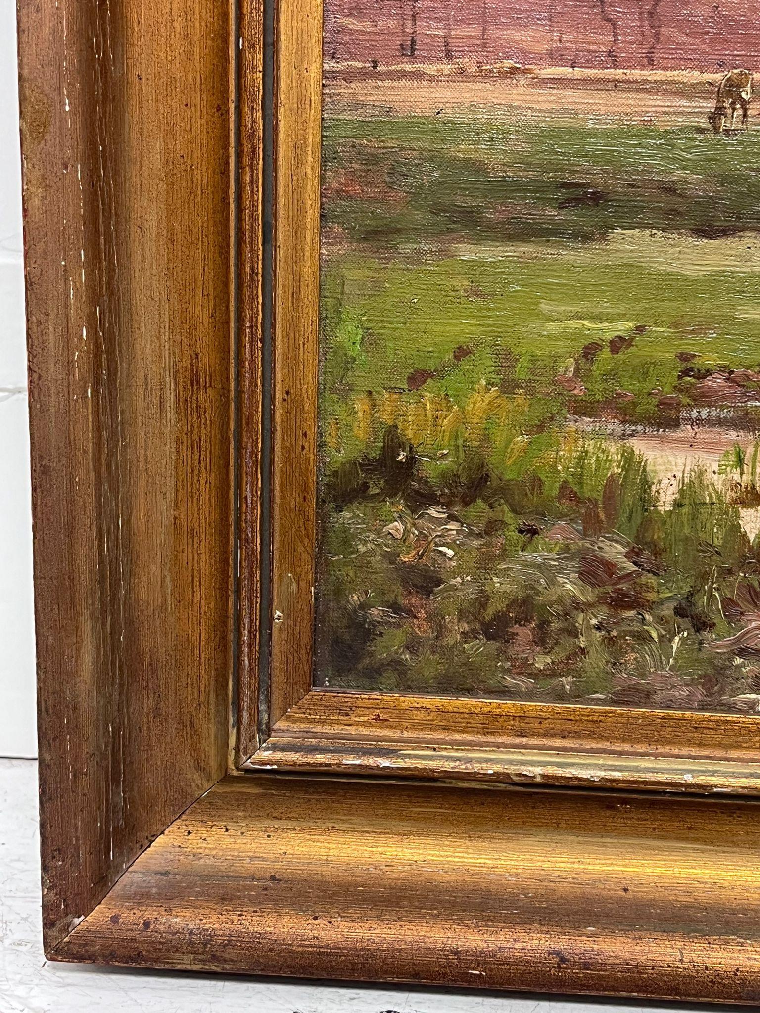 Tranquil Pastures
by CLOVIS FRÉDÉRICK TERRAIRE (French 1858-1931)
oil on canvas, framed
signed and dated 1898
framed: 22 x 27 inches
canvas: 17 x 22 inches
provenance: private collection, Paris
condition: very good and sound condition (frame has