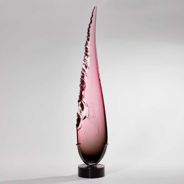 Clovis In Grey To Ruby A Unique Tall Glass Sculpture By James Devereux For Sale At 1stdibs