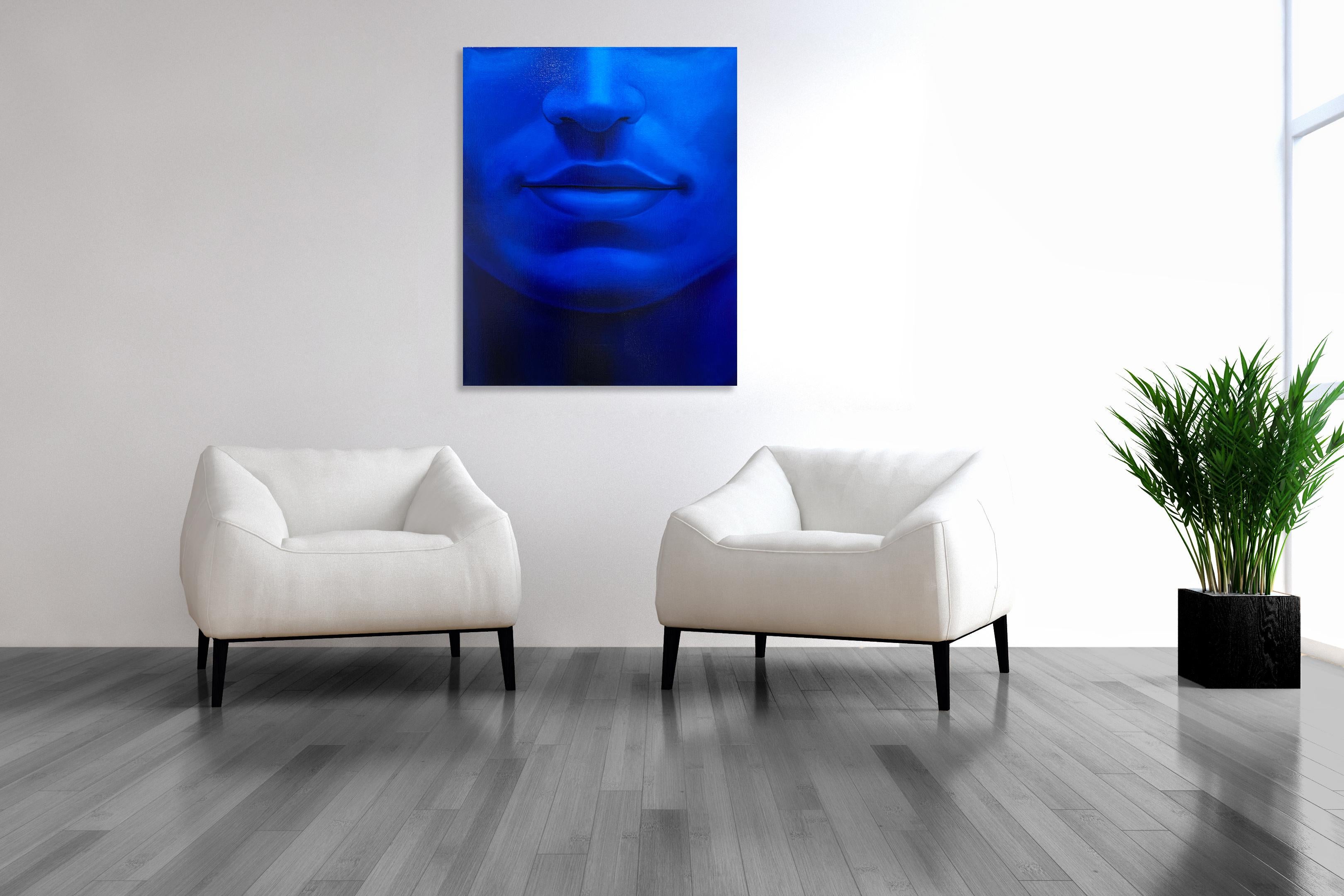 Blue I, Oil on Canvas - Painting by Clovis Pareiko