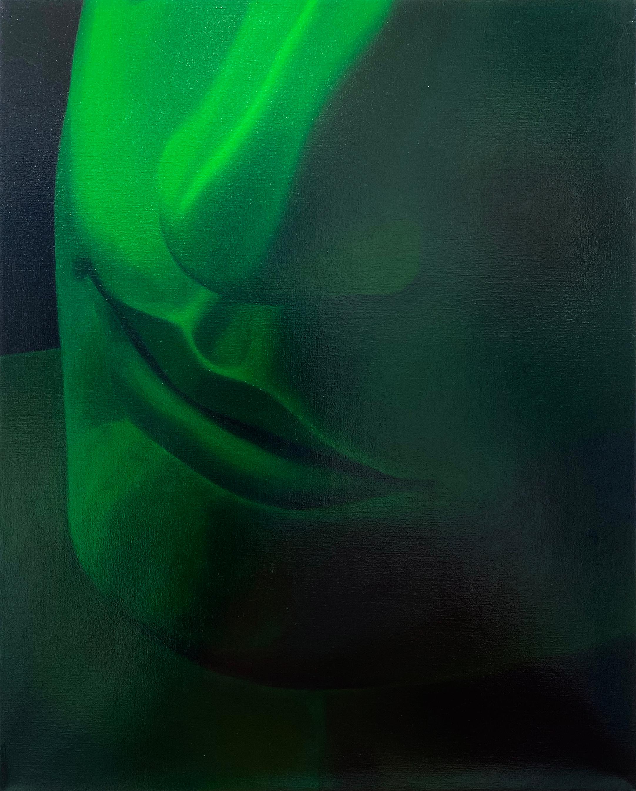 Clovis Pareiko Figurative Painting - Green IV, Oil on Canvas