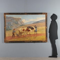 Ploughing in Bugey, early 1900s