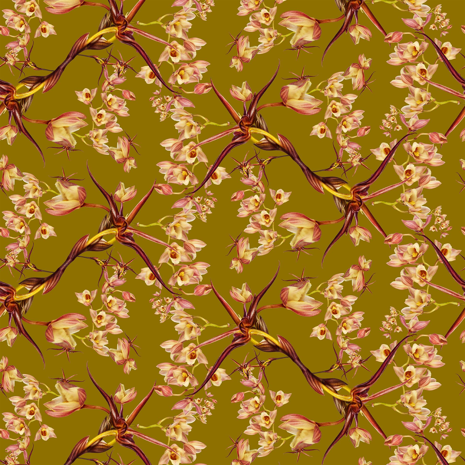 Clowesia Floral Wallpaper  For Sale 1