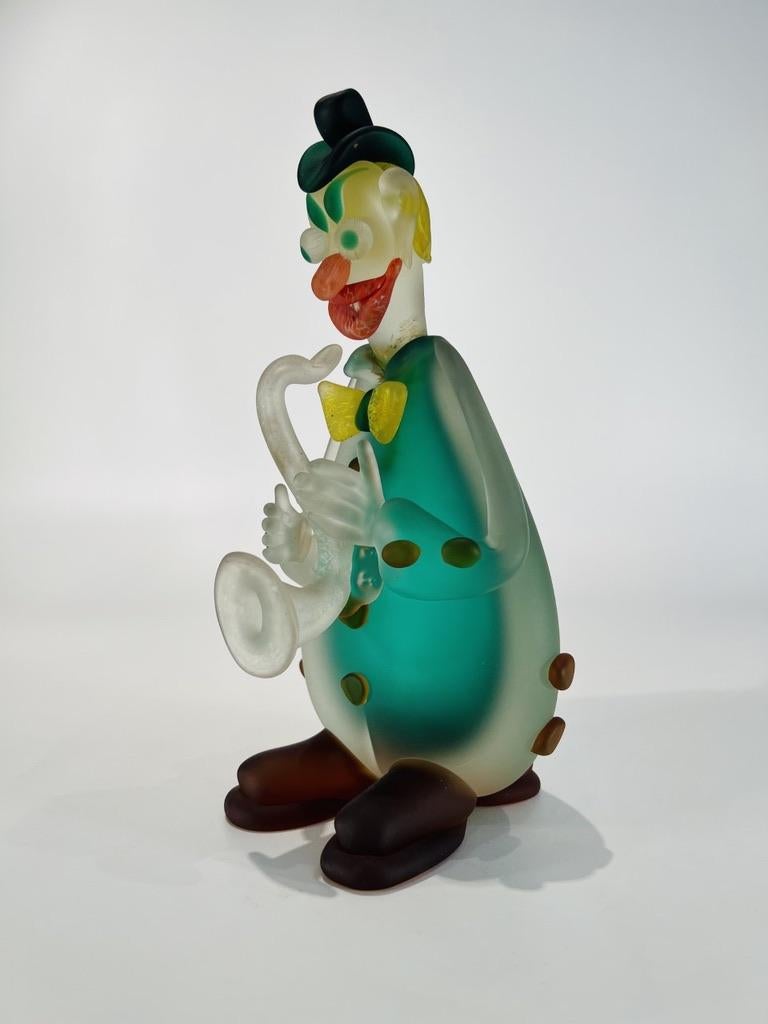 Style international Clown en verre de Murano attribué à Seguso Vetri dArte vers 1950. en vente