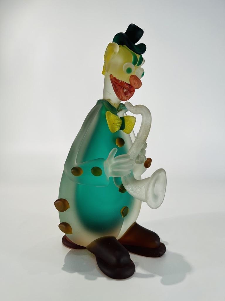 Payaso de cristal de Murano atribuido a Seguso Vetri dArte circa 1950. en Bueno estado para la venta en Rio De Janeiro, RJ