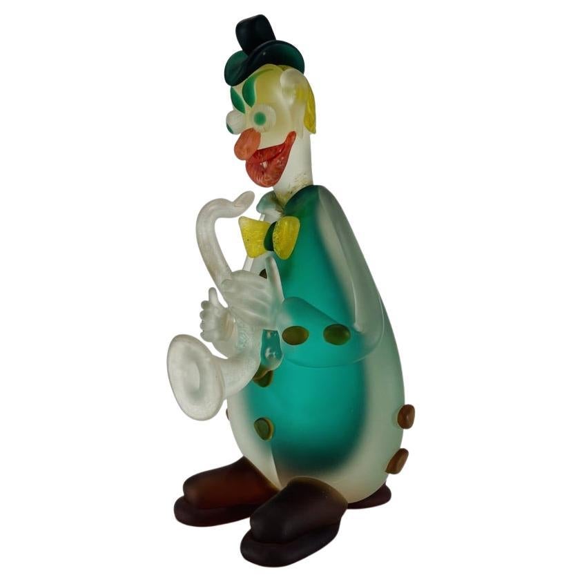 Clown in Murano glass attributed to Seguso Vetri dArte circa 1950. For Sale