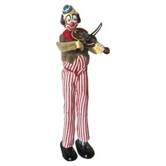 "Clown Playing Violin" Toy Japanese Wind-Up, Circa 1950's