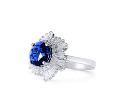CLS Certified 3.00 Carat Royal Blue Natural Ceylon Sapphire 18k Gold Ring