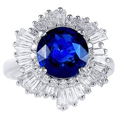 CLS Certified 3.00 Carat Royal Blue Natural Ceylon Sapphire 18k Gold Ring