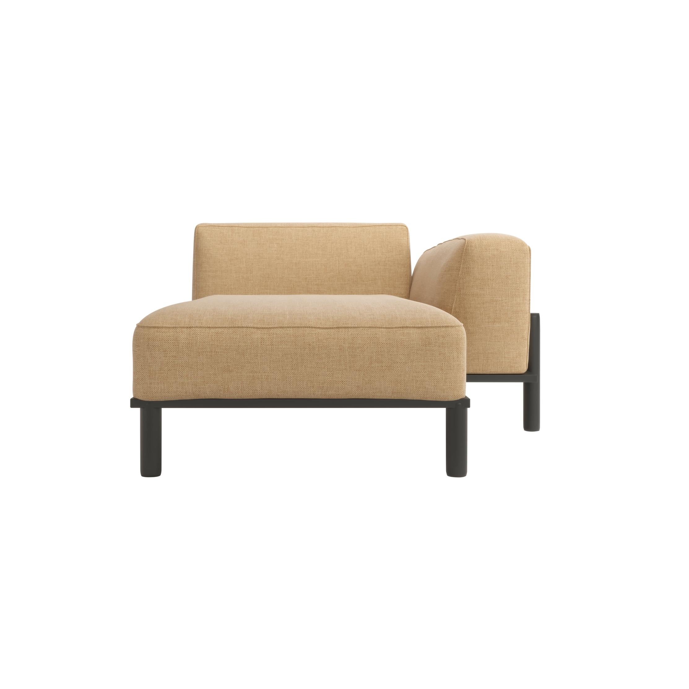 Lacquered Club 2 seats sofa, upholstered with lacquered iron details For Sale