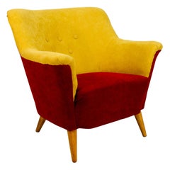 Club Armchair in Red and Yellow, 1930